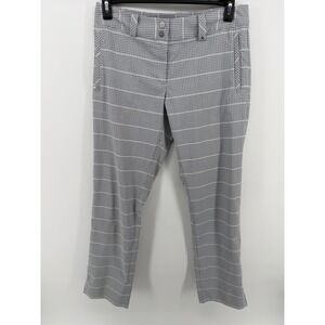 Nike Golf Dri Fit Pants Womens 8 Black White Check Straight Leg Career Casual